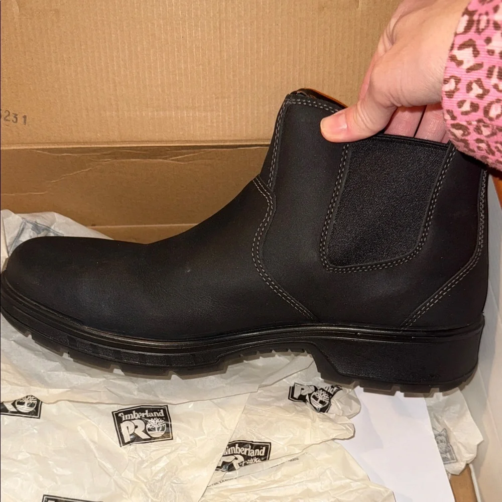 Timberland PRO Men's Black Nashoba Casual Composite Toe Waterproof Chelsea Boots